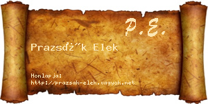 Prazsák Elek névjegykártya