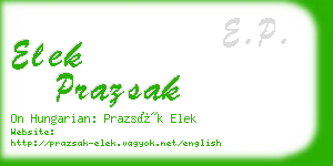 elek prazsak business card